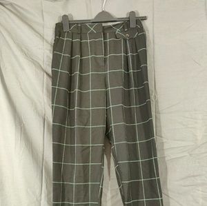 Topshop NWT black and green cropped dress pants